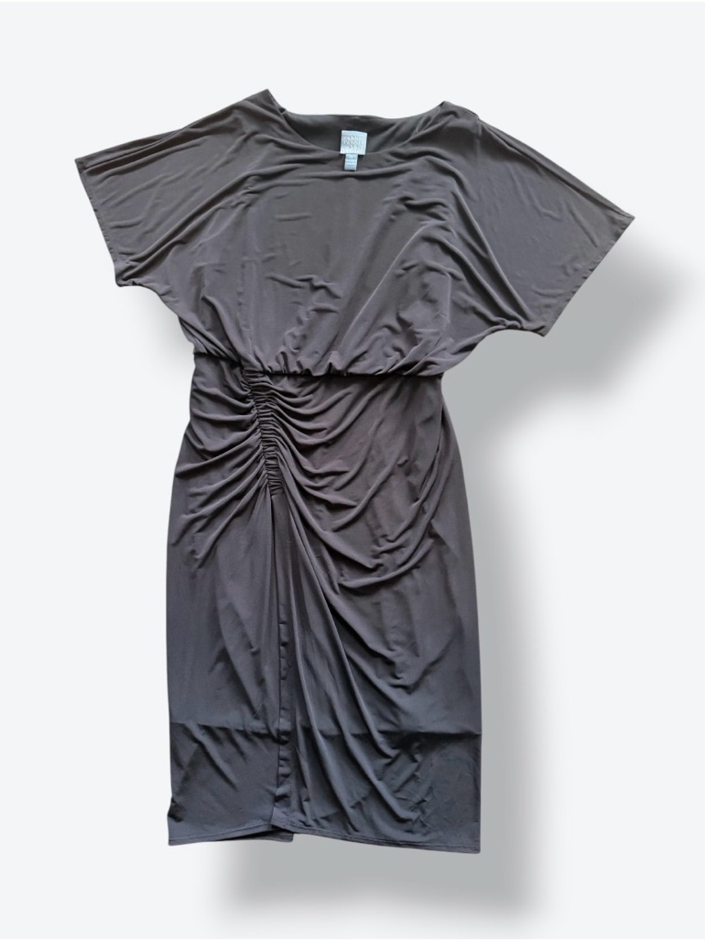 Rabbit Rabbit Rabbit Charcoal Ruched Midi Dress - Picture 4 of 6